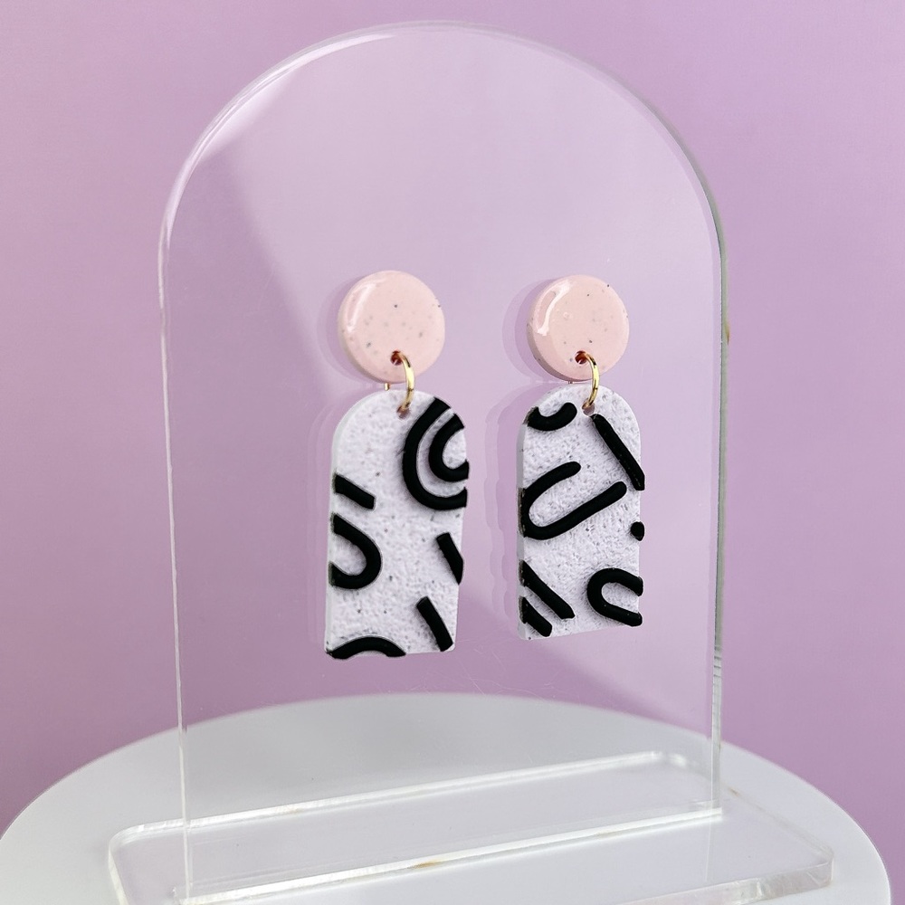 Funky Abstract Handmade Polymer Clay Earrings